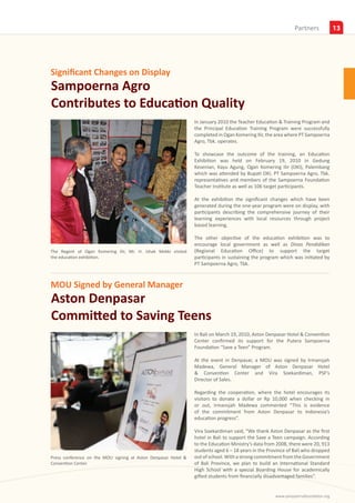 Putera Sampoerna Foundation Report Quarter 1 2010 Pdf