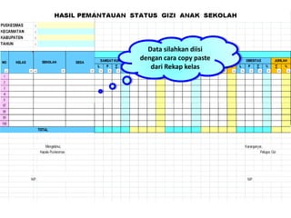 Data silahkan diisi
dengan cara copy paste
dari Rekap kelas
 