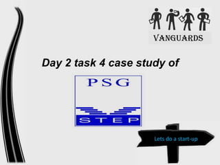 VANGuards

Day 2 task 4 case study of

Lets do a start-up

 