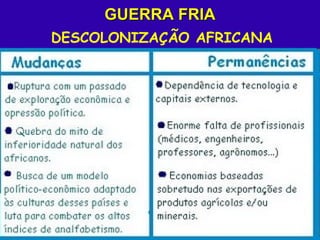 GUERRA FRIAGUERRA FRIA
DESCOLONIZAÇÃO AFRICANA
 