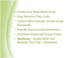 PShellExec - Secure and Execute Powershell Scripts | PPT