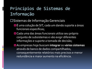 Sistemas Transacionais, Gerenciais e Estratégicos | PPS