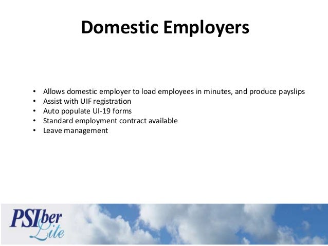 free download payslip UIF Domestic  Need to know Registration