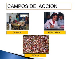 CAMPOS DE ACCION CLINICA EDUCATIVA SOCIAL