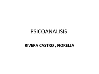 PSICOANALISIS
RIVERA CASTRO , FIORELLA
 