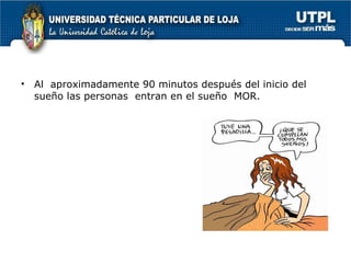 Al  aproximadamente 90 minutos después del inicio del sueño las personas  entran en el sueño  MOR. 