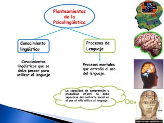 discursola comprensión del lenguajela adquisición del lenguajeProcesosla producción lingüística FormaOBJETIVOEstudiar la forma en que las personas comprenden, producen y adquieren el lenguaje.