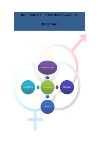 INSERCIÓN Y PERSONALIZACIÓN DE
SMARTART

ORGANIZACIONAL

EDUCATIVA

PSICOLOGIA

CLINICA

FORENSE

 