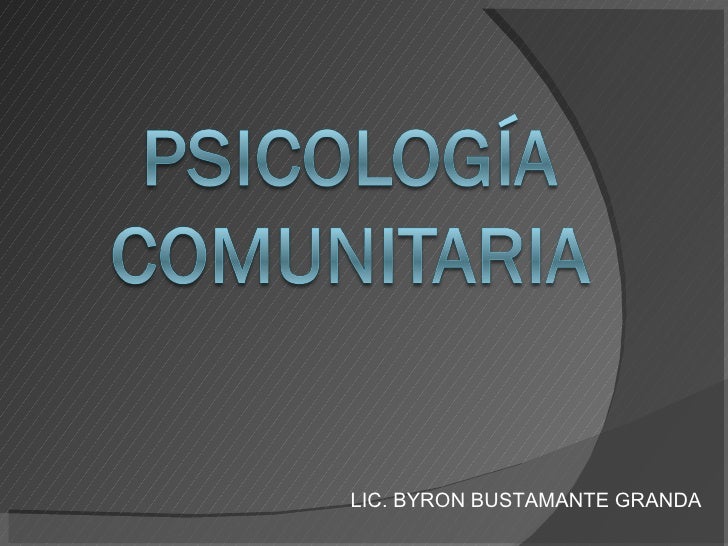 Psicología Comunitaria.