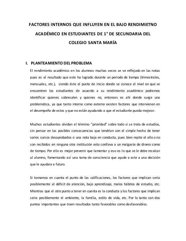 Factores Internos que Influyen en el Bajo Rendimiento