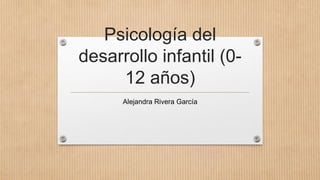 Psicología del 
desarrollo infantil (0- 
12 años) 
Alejandra Rivera García 
 