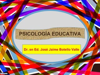 Dr. en Ed. José Jaime Botello Valle
PSICOLOGÍA EDUCATIVA
 