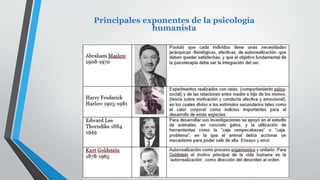 Principales exponentes de la psicología
humanista