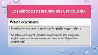 LOS MÉTODOS DE ESTUDIO DE LA PSICOLOGÍA
 
