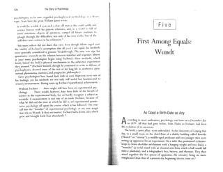 First Among Equals: Wundt