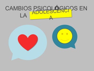 CAMBIOS PSICOLÓGICOS EN
   LA ADOLECSENCIA
 