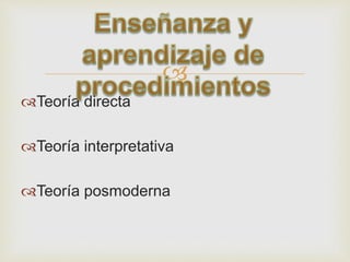 
Teoría directa
Teoría interpretativa
Teoría posmoderna
 