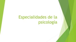 Especialidades de la
psicología
 