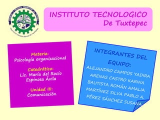 INSTITUTO TECNOLOGICO
De Tuxtepec
 