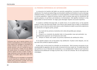 40
PSICOLOGÍA
LA PRIMERA EXPERIENCIA DE SATISFACCIÓN
La sensación de hambre del bebé nos permite ejemplificar la primera experiencia de
satisfacción. Por el polo perceptual llega una necesidad a satisfacer (el hambre), la cual se descarga
mediante el llanto. La madre va a producir la «acción específica»: le da de mamar. Que se produzca
la «acción específica», implica la primera marca, tener el primer paso para la constitución del
aparato psíquico; el cual tiene una tendencia a la homeostasis. Esto significa mantener lo más
bajo posible el nivel de tensión. Se carga y para descargar requiere una acción específica.
Si cuando se satisface descarga todo, no queda marca. Si no queda marca, no hay aparato
psíquico. Es decir que tiene que quedar «una marca» para intentar que se repita. La importancia
de esto es que el resto de nuestra vida vamos a estar tratando de repetir esa primera experiencia
de satisfacción sin lograrlo jamás, porque:
1. Esa mamá de los primeros momentos de la vida está perdida para siempre.
2. Es mítica.
3. Porque es un momento de placidez total, no hay grandes cosas que perturben. Las
perturbaciones aparecen con el transcurso de la vida.
4. Siempre el intento será repetir esa primera experiencia de satisfacción mítica.
En el aparato psíquico aún no hay placer, hay satisfacción. El placer viene después, una vez
que está más armado el aparato psíquico.
Es decir que, el vacío inicial se va llenado con inscripciones. Sólo la primera inscripción es por
simultaneidad, la segunda es de otro modo, la tercera es de otro modo, etc. El modelo básico del
que partimos se va a ir llenando de inscripciones, se va complejizando. Puede ser que la primera
experiencia de satisfacción la tenga al primer año, o la las tres semanas. No es una experiencia
cronológica.
Podríamos decir que el aparato psíquico en el
hombre es desadaptativo con el medio, porque no
busca objetos que satisfagan la necesidad sino
huellas mnémicas. Esto lleva a alucinar, no en el
sentido psicotico, sino en el sentido de que se
buscan percepciones o huellas mas que objetos
del mundo exterior. Por ejemplo: se pierde a los
primeros objetos de amor, la madre, el padre; y
luego resulta que el novio tiene algun rasgo, algun
parecido con el padre, alguna marca, pero no es
ese objeto.
A la satisfaccion de la necesidad le corresponde
la accion especifica,la realizacion de deseo en
cambio busca reencontrar la huella, una nueva
forma de satisfaccion, la realizacion.
 