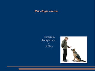 Psicología canina
Ejercicio
disciplinary
y
Affect
 