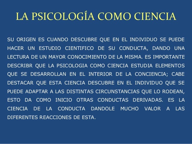 Psicologia como ciencia