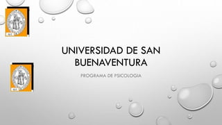 UNIVERSIDAD DE SAN
BUENAVENTURA
PROGRAMA DE PSICOLOGIA
 