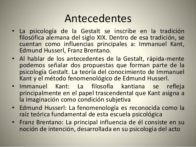 Antecedentes Historicos De La Psicologia Gestalt