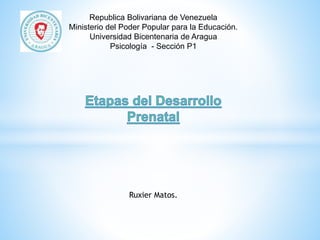 Republica Bolivariana de Venezuela
Ministerio del Poder Popular para la Educación.
Universidad Bicentenaria de Aragua
Psicología - Sección P1
Ruxier Matos.
 