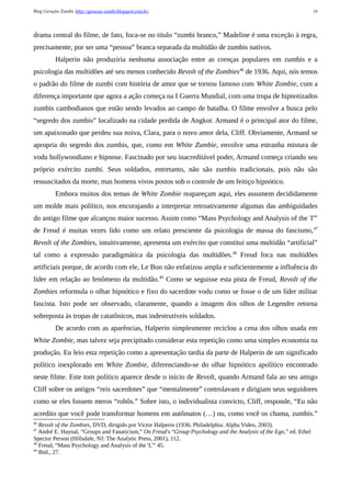 Psicologia de Massas e Análise do Zumbi: da sugestão ao contágio | PDF