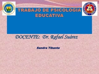 DOCENTE: Dr. Rafael Suárez
        Sandra Tibanta
 