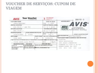VOUCHER DE SERVIÇOS: CUPOM DE
VIAGEM
 