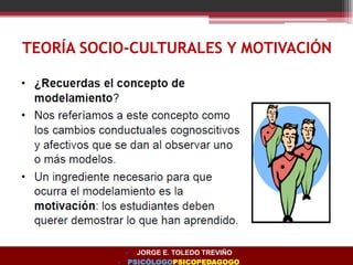 TEORÍA SOCIO-CULTURALES Y MOTIVACIÓN
• JORGE E. TOLEDO TREVIÑO
• PSICÓLOGOPSICOPEDAGOGO
 
