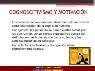 COGNOSCITIVISMO Y MOTIVACIÓN
JORGE E. TOLEDO TREVIÑO
PSICÓLOGOPSICOPEDAGOGO
 
