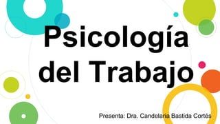 Psicología
del Trabajo
Presenta: Dra. Candelaria Bastida Cortés
 