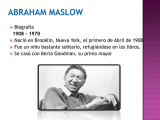  Biografía
1908 – 1970
 Nació en Brooklin, Nueva York, el primero de Abril de 1908.
 Fue un niño bastante solitario, refugiándose en los libros.
 Se casó con Berta Goodman, su prima mayor
 