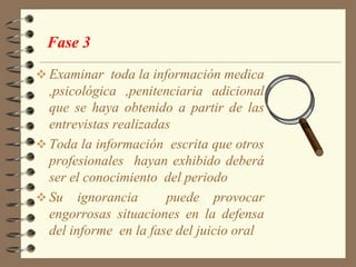 Aspectos Técnicos de la peritación psicológicaDependiendo de cada caso el perito recogerá un mayor o menor volumen de información final, la estructura básica es la siguienteIntroducción