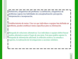 Las decisiones son el corazón del éxito y a veces, hay momentos críticos en que pueden presentar dificultad. Por ejemplo: Un gerente debe tomar muchas decisiones todos los días. Algunas de ellas son decisiones de rutina o intrascendentes mientras que otras tienen una repercusión drástica en las operaciones de la empresa donde trabaja. Forman parte de una toma de decisiones la experiencia, la experimentación, la investigación y el análisis. 