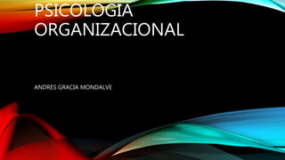 PSICOLOGIA
ORGANIZACIONAL
ANDRES GRACIA MONDALVE
 