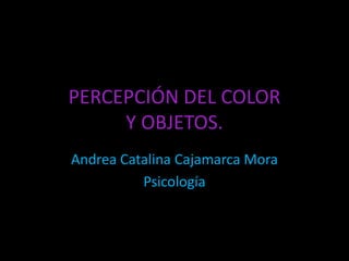 PERCEPCIÓN DEL COLOR
     Y OBJETOS.
Andrea Catalina Cajamarca Mora
          Psicología
 