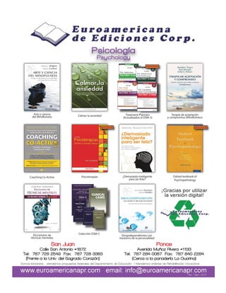 Catalogo de Psicología y Pruebas Psicológicas Octubre 2014