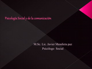 M.Sc. Lic. Javier Mendieta paz
Psicólogo Social
 