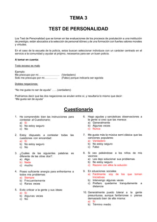 Psicometrico tema 3 | PDF
