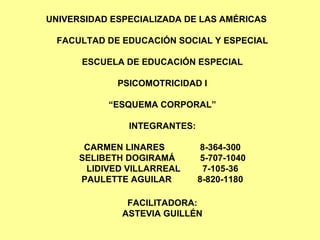 <ul><li>UNIVERSIDAD ESPECIALIZADA DE LAS AMÉRICAS FACULTAD DE EDUCACIÓN SOCIAL Y ESPECIAL ESCUELA DE EDUCACIÓN ESPECIAL PS...