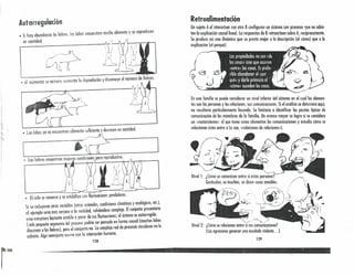 Retrc:talimenta(ión
Un sujeto ~ al.~nteractua~ con otro B configuran un sistema con procesos que no admi- .
ten la exphcac~on cau~al, h~eal. la respuestas de B retroactúan sobre Al recíprocamente.
Se produce aSI una dinúmkc que se presta mejor a la descripción (el cómo) que a la
explicación (el porqué) .
Autorreguladón
• Si hay abundan(Íade liebres, los lobos encuentran mucho alimento y se reproducen
en cantidad.
• Al aumentar su número, uumenta lo depredación y disminuye el número de liebres.
En una familia se puede considerar un nivel inferior del sistema en el cual los elemen-
tos son los ~erson~s y los relaciones, sus comunicaciones. Si el anólisis se detuviera aquí,
no res~lto~~o portlculo~mente fecundo. Se limitaría o identificar los pautas típicas de
comunlcaCl.on de los miembros de la familia. Un avance mayor se logra si se considera
un «~etosl~temo»: el q~e toma como elementos las comunicaciones y estudio cómo se
relocionnn estos entre SI(o seo, «relaciones de rehdenes»).
"L~L~OS~I_Ob_O_SY_a_n_o_en_c_ue_nt_ra_1l_Cl_
li
6c?__en_tO"---:SU::.l.fiC-ie--,nt~e-Y-de-e-re-:-ee-n-e-n_ea_nt_id_ad_.
J
i·los liebres cnrueníron W1Jl'"reprnd~;ei
~; J~ ¿ L~
,
• El ciclo se renuevo y se estabiliza con fluctuaciones pendulares.
Si se incluyeran otras variables (otros animales, condiciones dimóticas y ecológicas, eft.).
el ejemplo sería mús cercano (1 la realidad, volviéndose mmpleio. El conjunto presentaría
u no estru.cturo bastunte estable a pesar de sus fluctuaciones: el sistema se aularregula.
Codo pequeño segmento del proceso podría ser pensado en formo causal (muchos lobos
diezman a las liebres), pero el coniunto no. la complejo red de procesos circulares no lo
admite. Algo semejante ocurre con la injeracción humano.
128
129
 