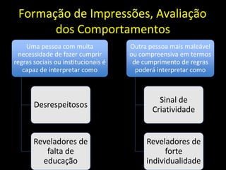 COGNIÇÃO SOCIALDefinição“Conjunto de actividades mentais de processamento da informação social, através do qual se constrói um modo de conhecimento sobre o mundo social e sobre os outros indivíduos, baseado em saberes prévios compostos por valores e crenças.” (Fischer, 2002)4