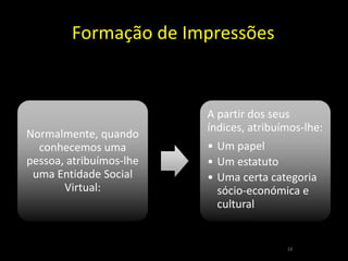 COGNIÇÃO SOCIALProcessos Implícitos na Cognição SocialAs Impressões.