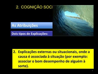 COGNIÇÃO SOCIALNem todos os traços têm a mesma relevância no processo de categorizaçãoAs ImpressõesExperiência de Asch (1946)Foram distribuídas duas listas (A e B) de características a dois grupos de sujeitos (A e B)4