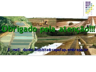 Obrigado pela atenção!!!Obrigado pela atenção!!!
E- mail: daniel.bolsista@ capafap.embrapa.brE- mail: daniel.bolsista@ capafap.embrapa.br
 