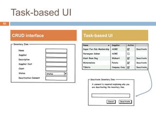 Task-based UI 
52 
CRUD interface Task-based UI 
 